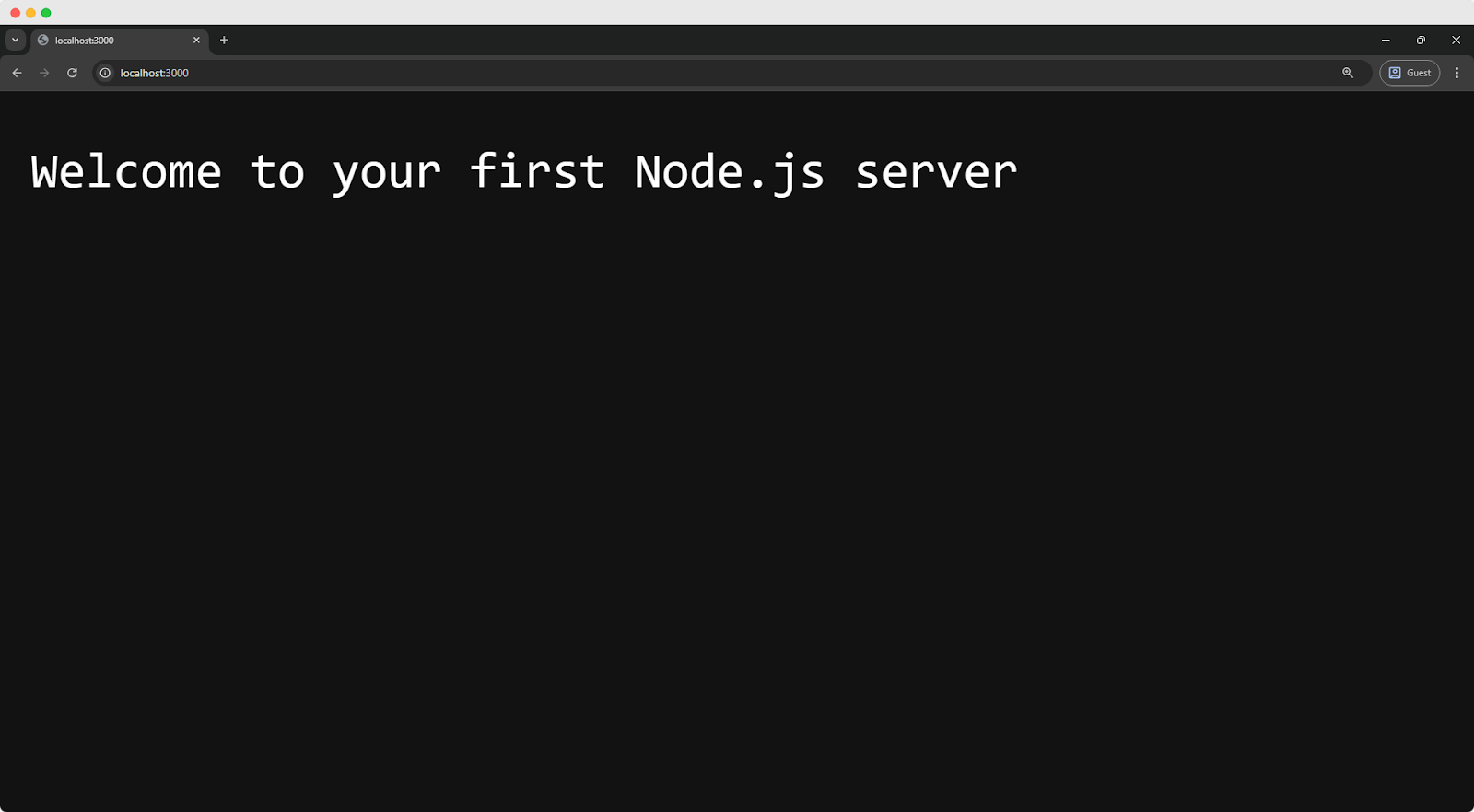 Welcome to your first Node.js server