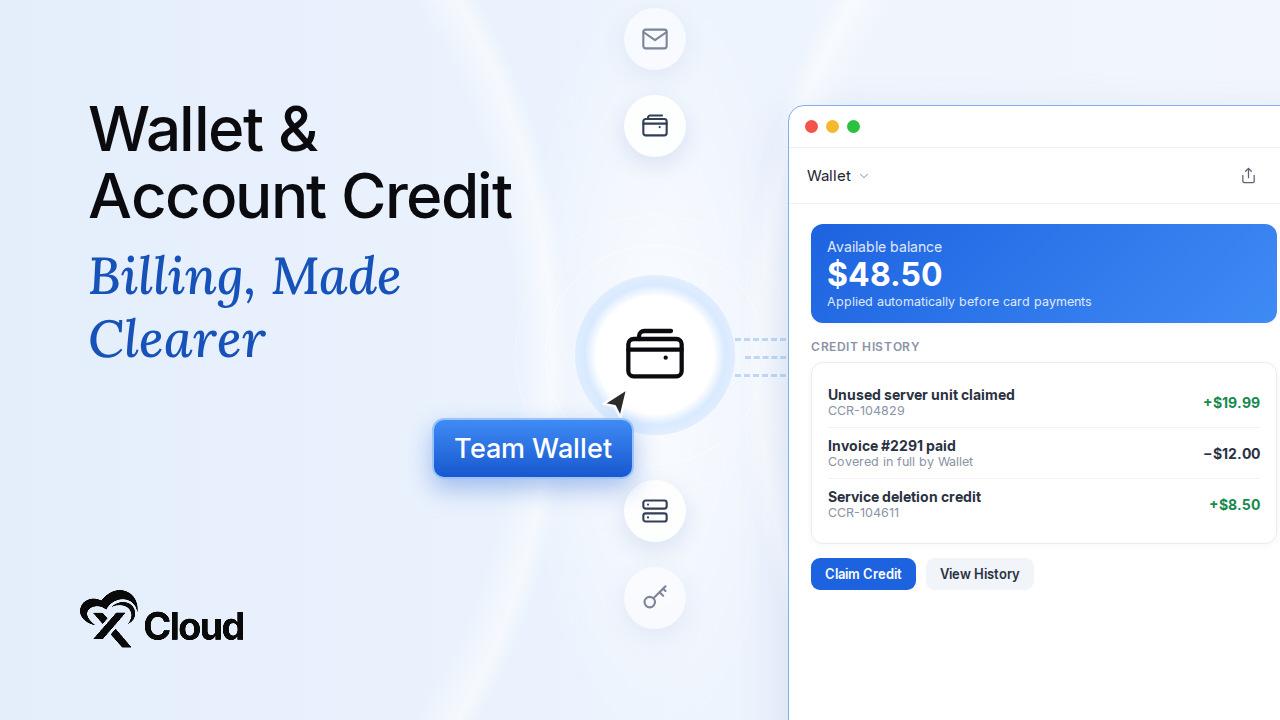 xCloud September 2026 release: Team Wallet, account credit and white-label reselling