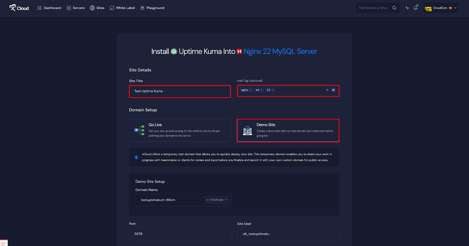 Deploy Uptime Kuma with xCloud