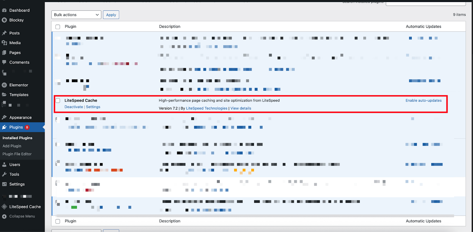 Enable Redis Object Cache Plugin