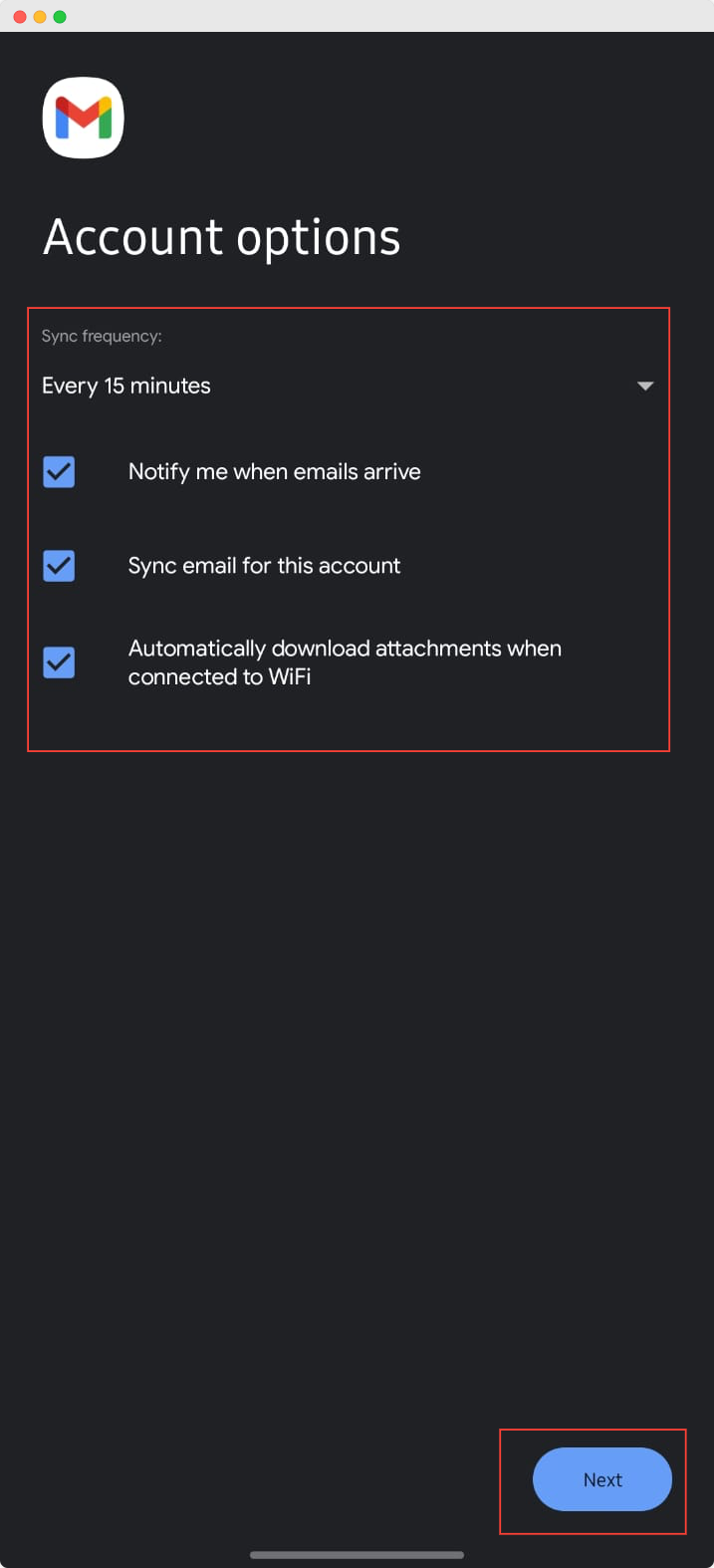 Configure a Business Mail account on Phone