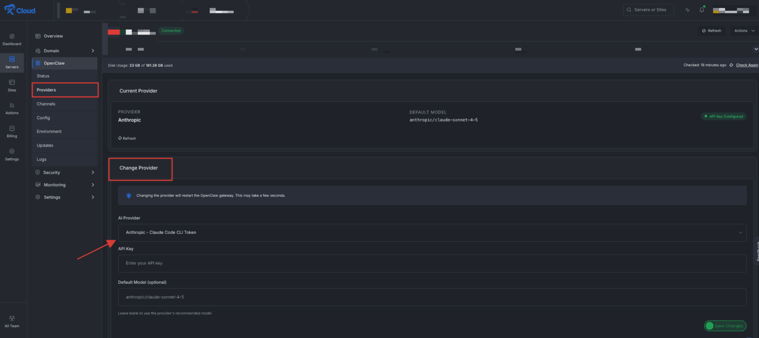 How To Update Default LLM Provider Settings in xCloud OpenClaw hosting