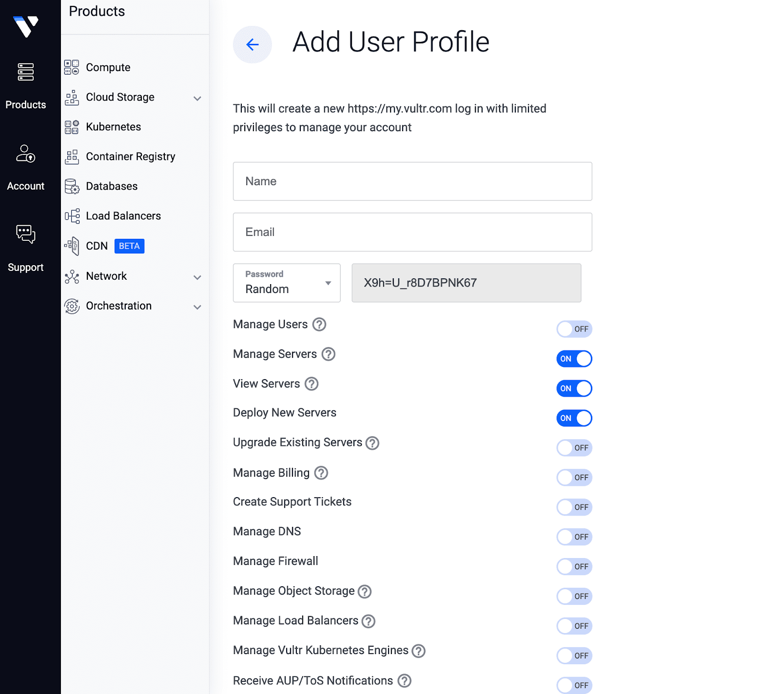 Add Team Members in Vultr