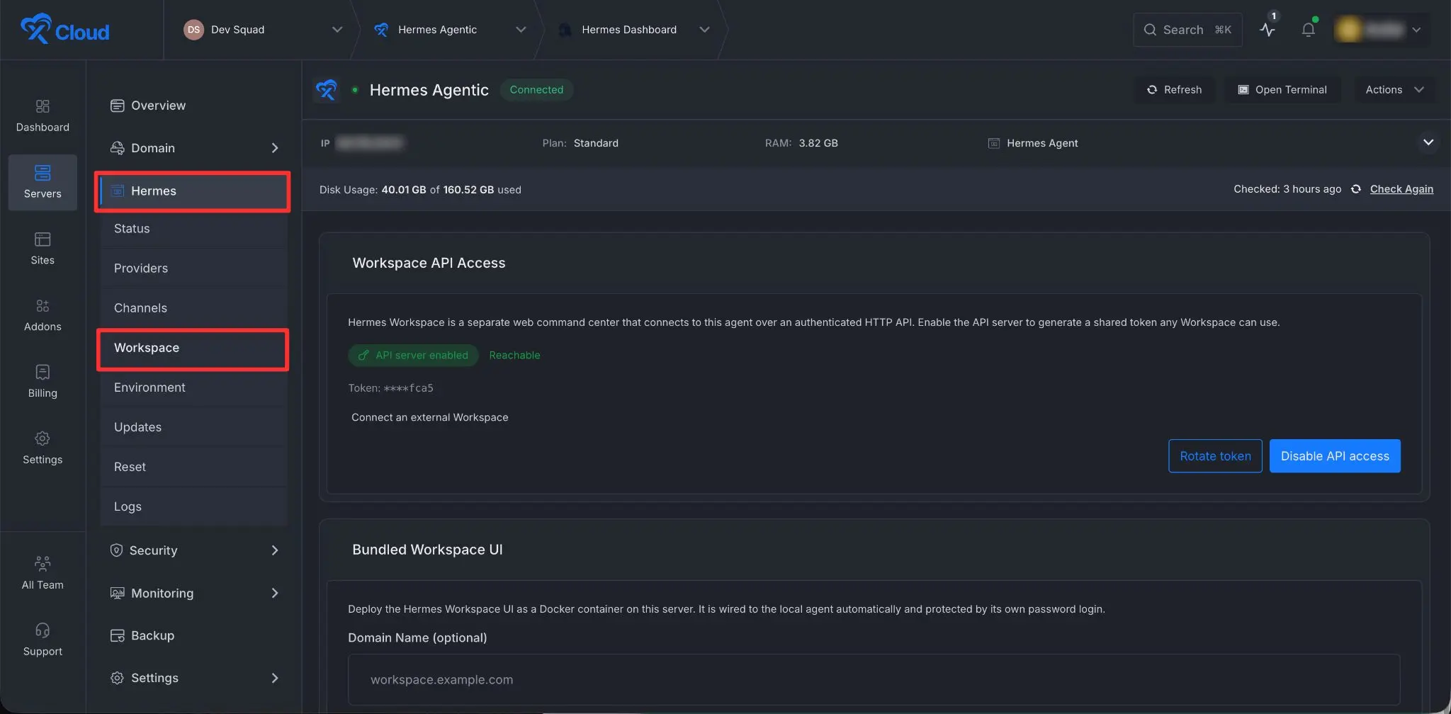 set up Hermes Workspace