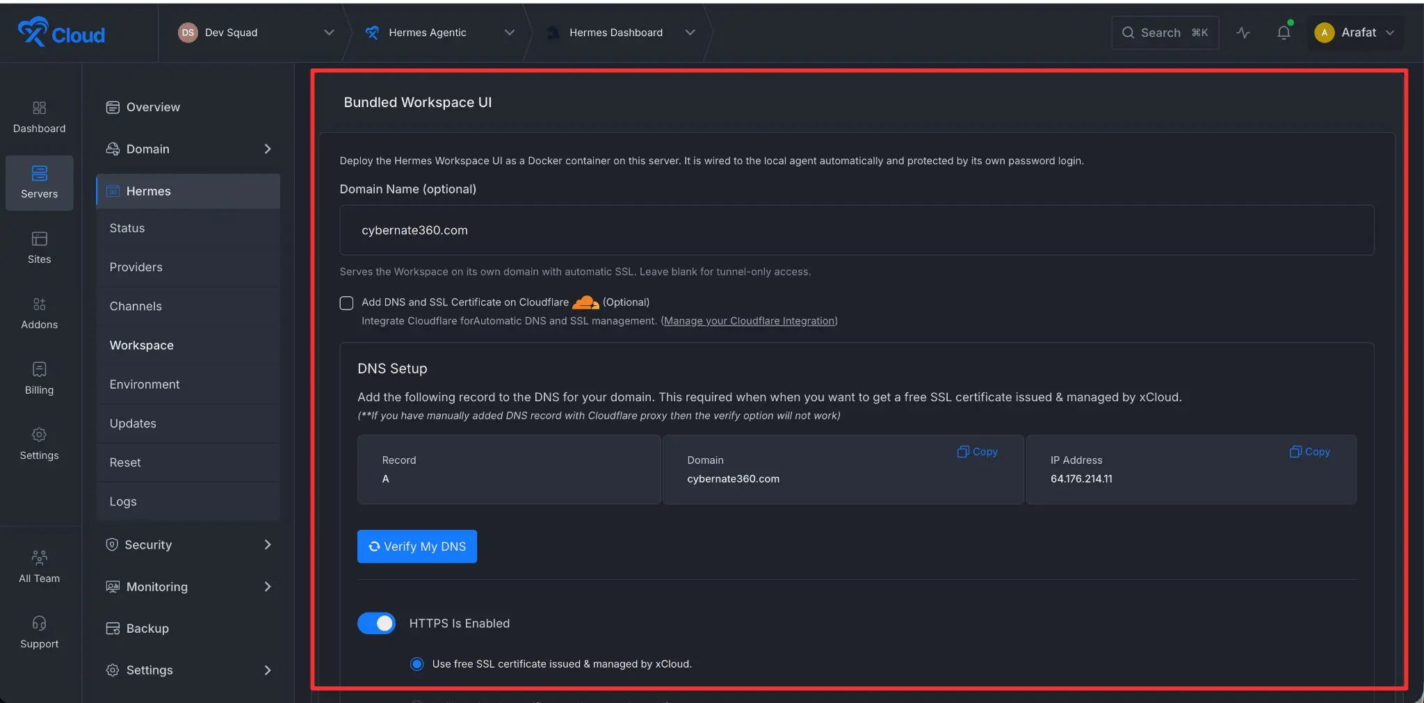 set up Hermes Workspace