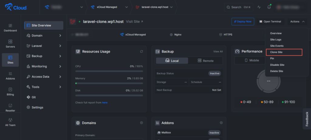 Laravel Site Cloning