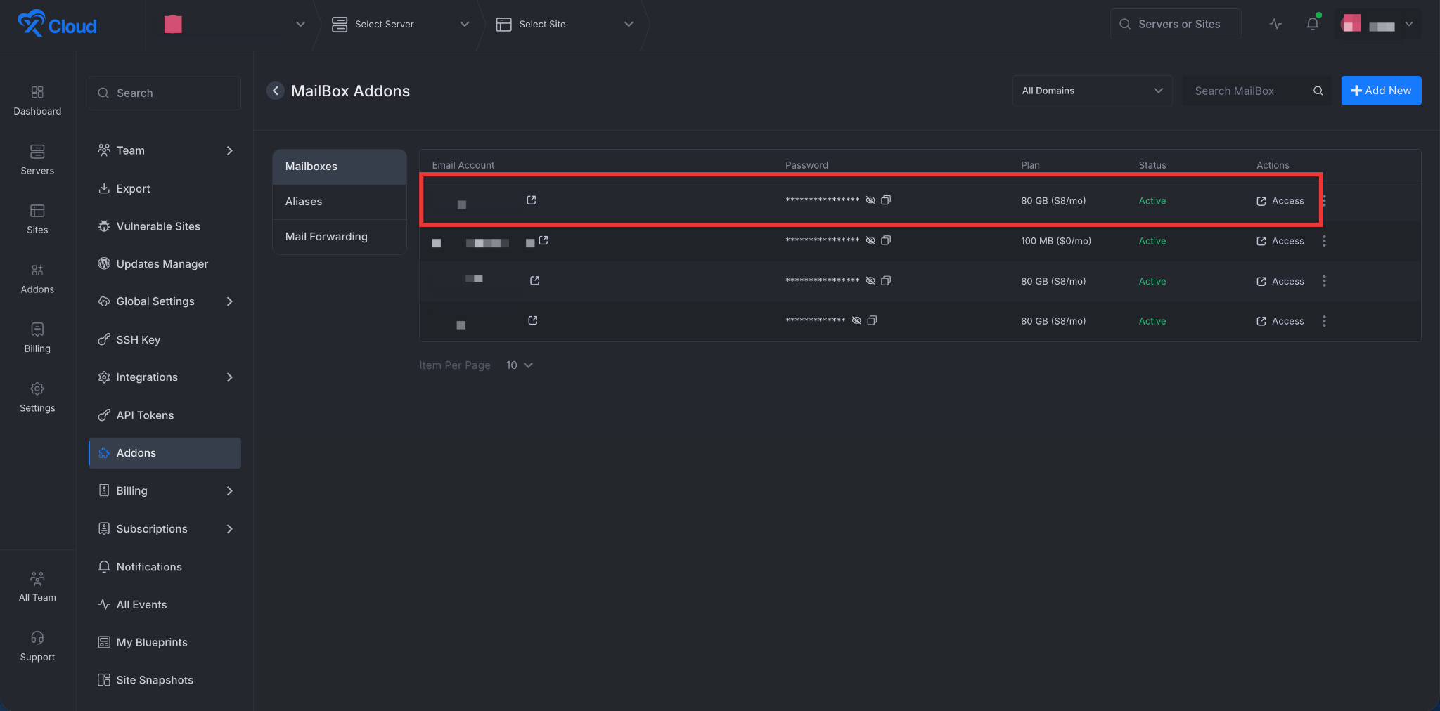 Set Up xCloud MailBox Addon