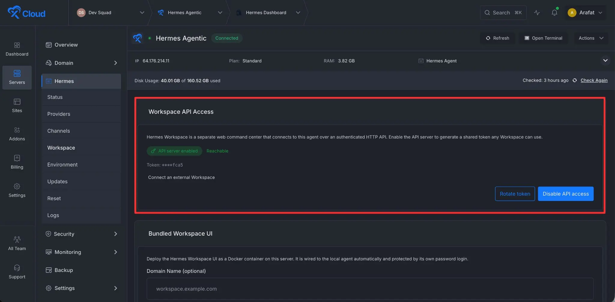 set up Hermes Workspace