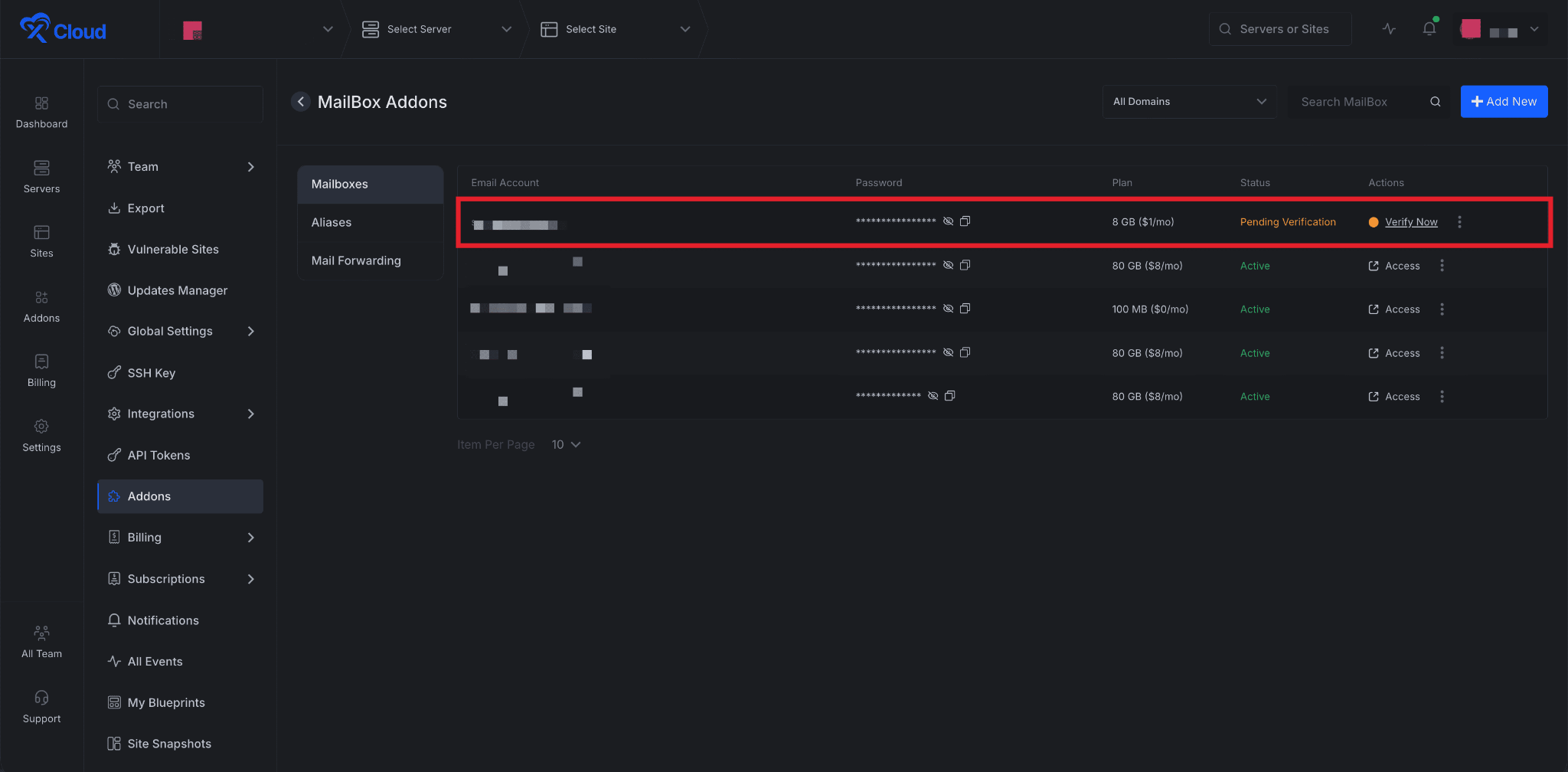 Set Up xCloud MailBox Addon