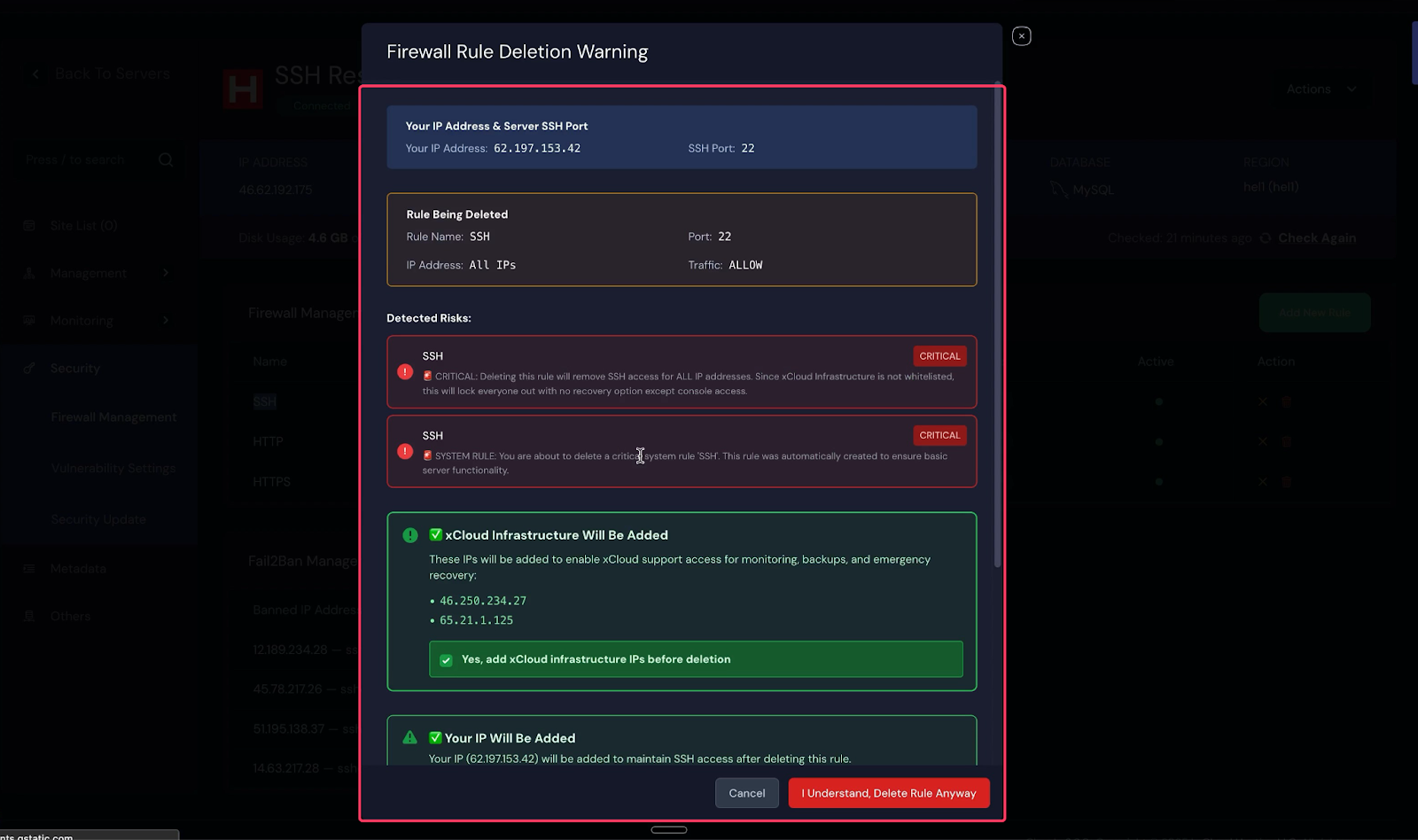 Restrict SSH Access Lockdown