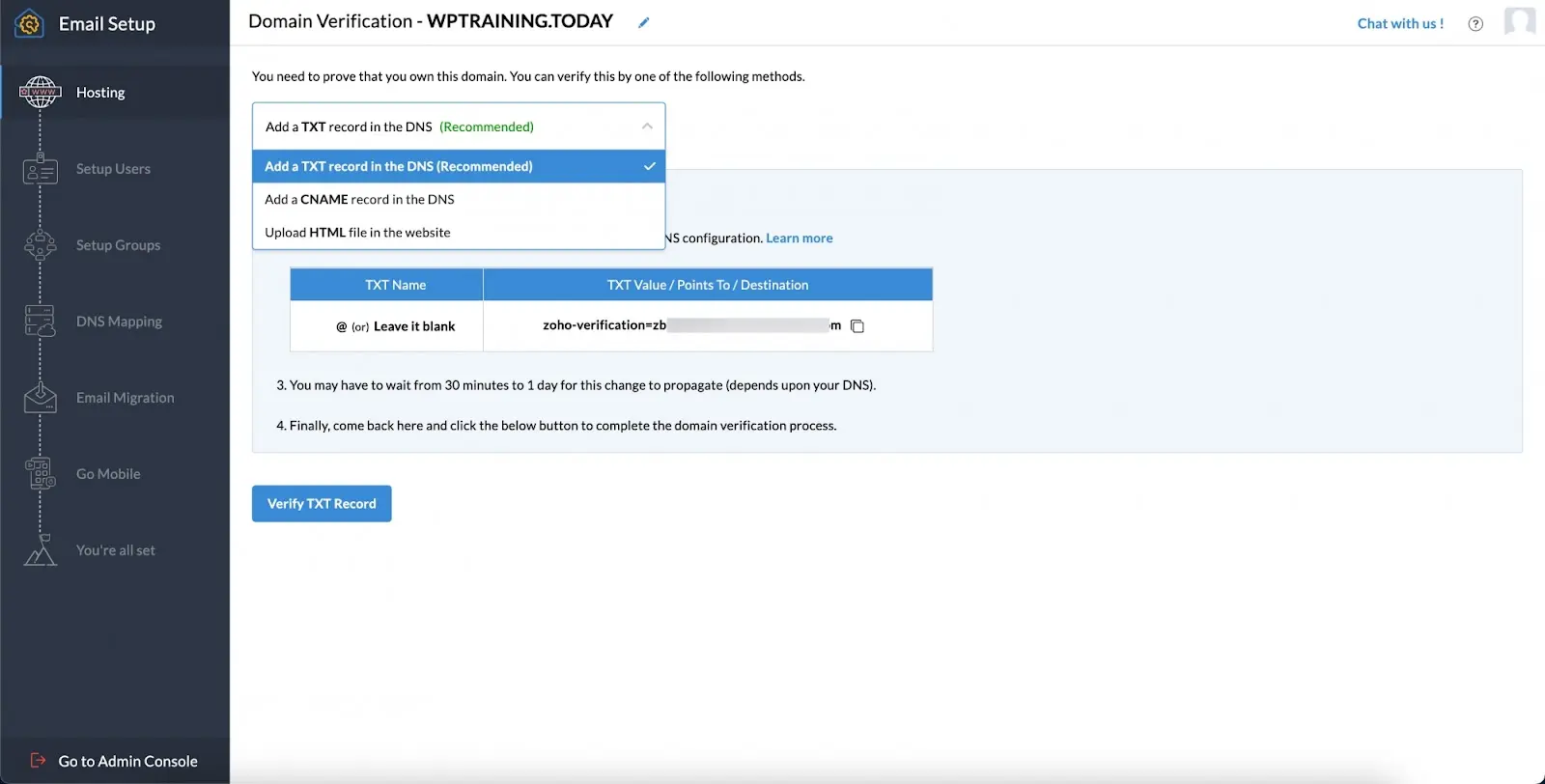 Zoho Mail With WordPress