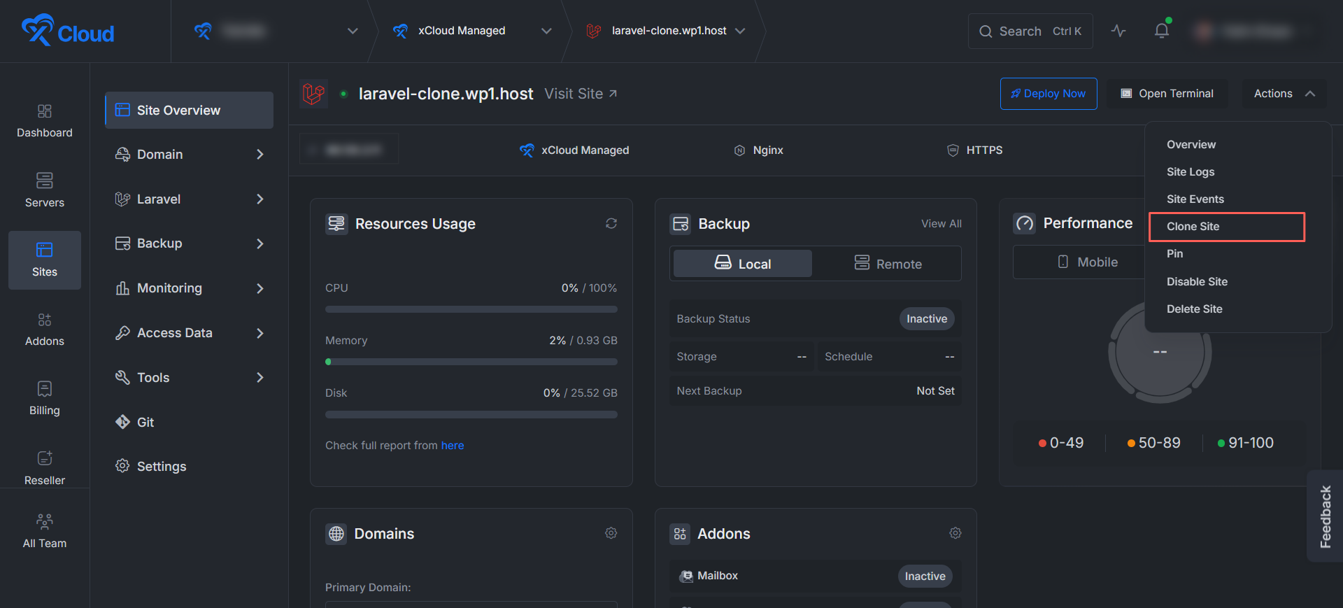 How to clone a Laravel app with xCloud 