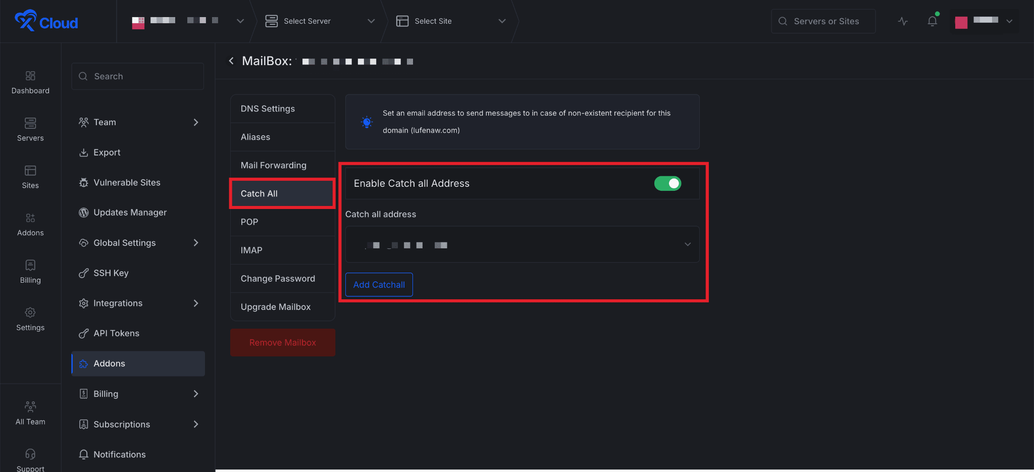 Set Up xCloud MailBox Addon