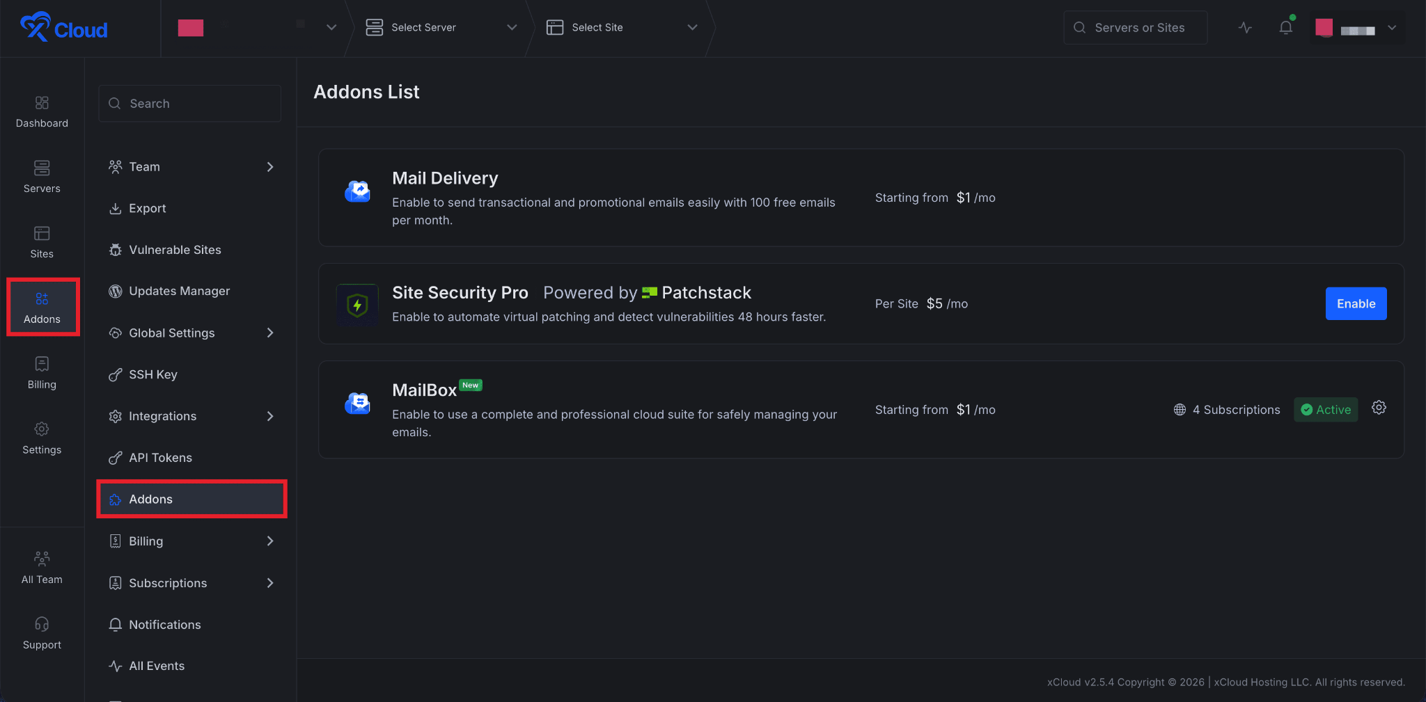 Set Up xCloud MailBox Addon
