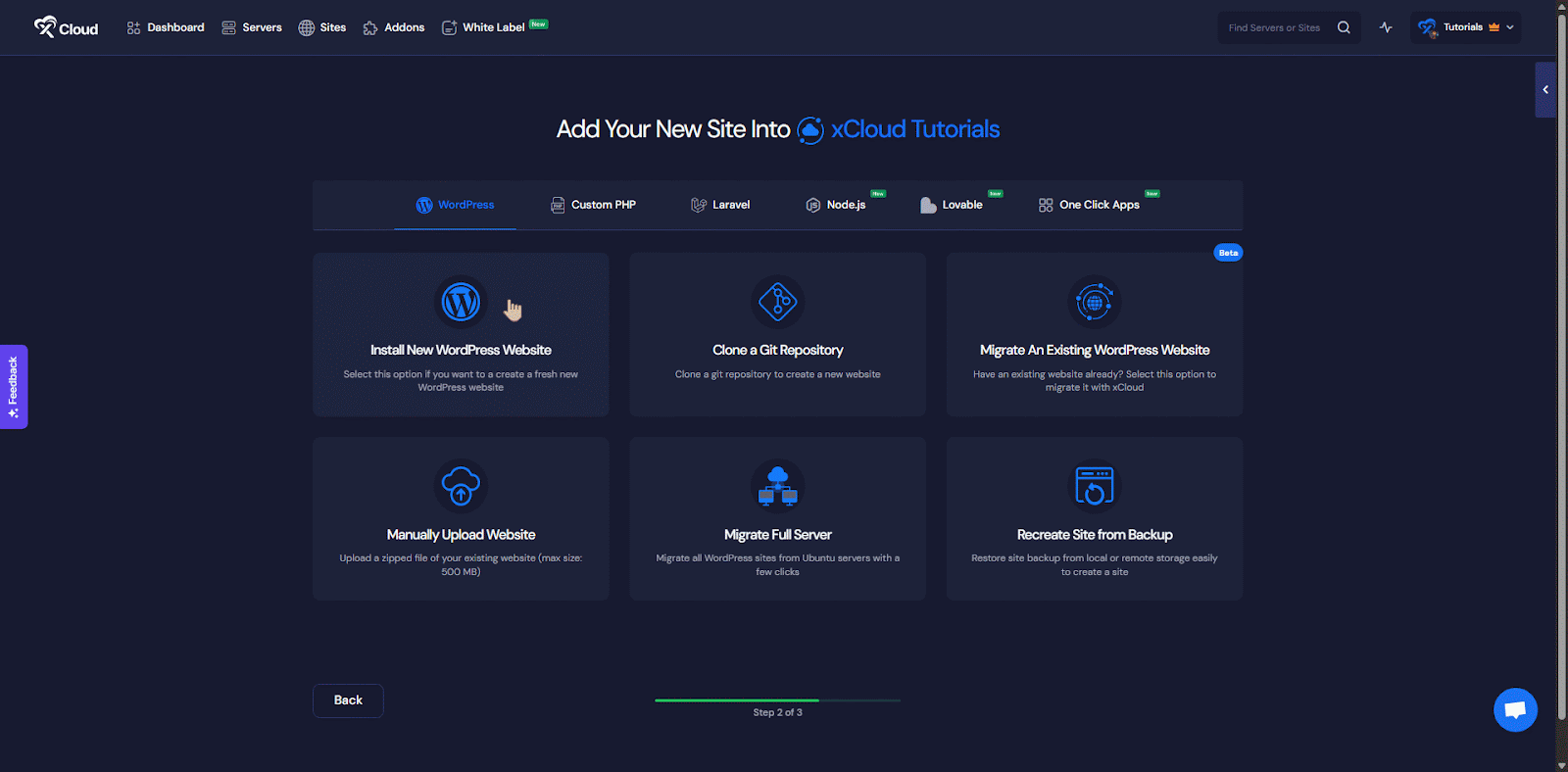 Go to the ‘One Click Apps’ section, select ‘Supabase,’ and click to deploy.
