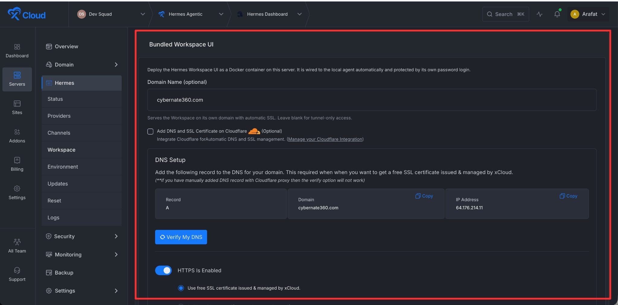 set up Hermes Workspace
