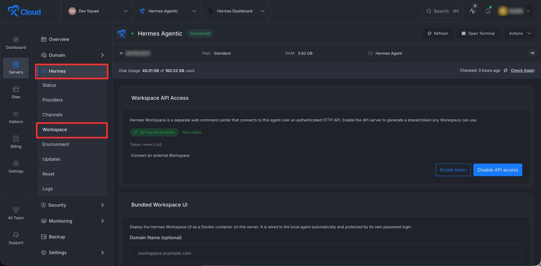 set up Hermes Workspace