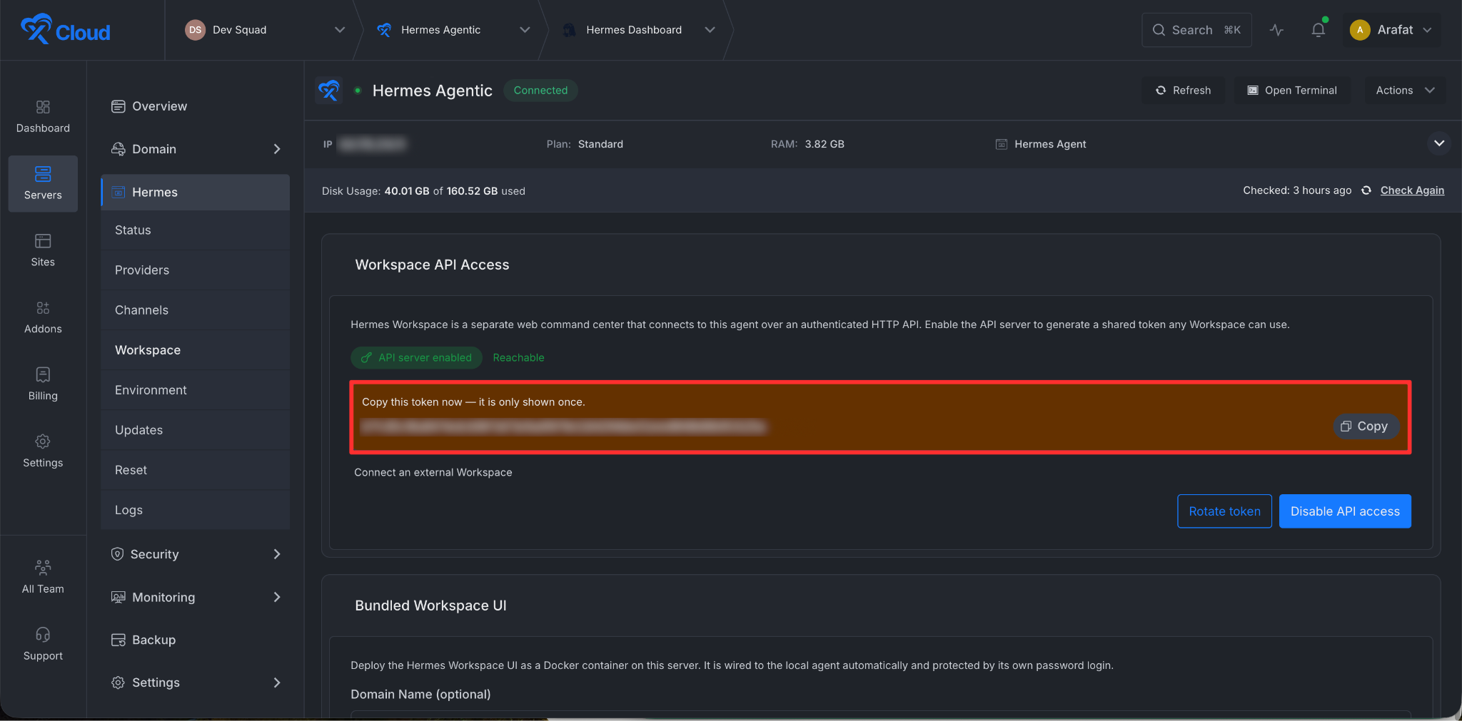 set up Hermes Workspace