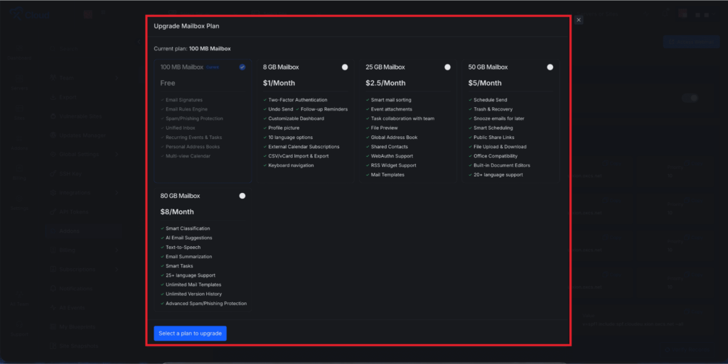 Set Up xCloud MailBox Addon